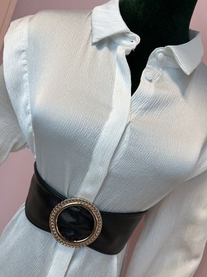 Ruffle Detail White Top