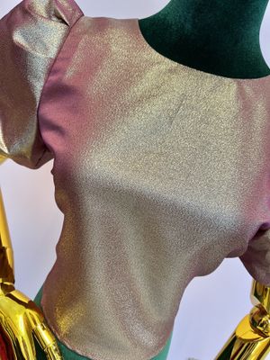Bubble Sleeve Crop Top