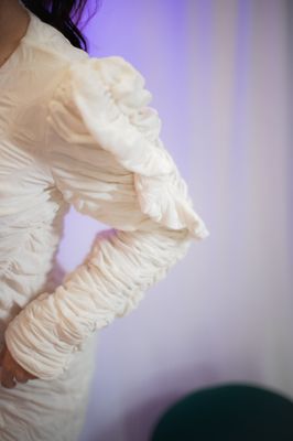 Ruched Cream Midi Cream