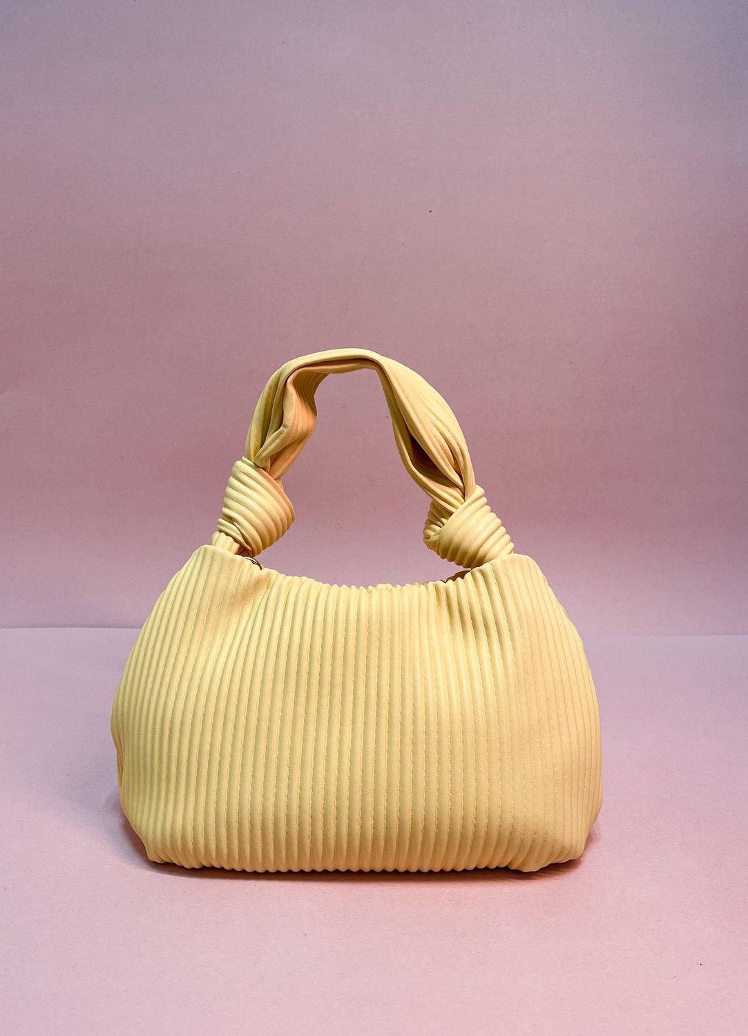 Pleated Handbag, Color: Yellow
