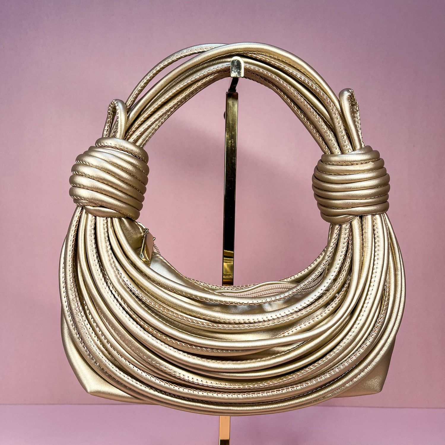 All Tied Up Handbag, Color: Gold