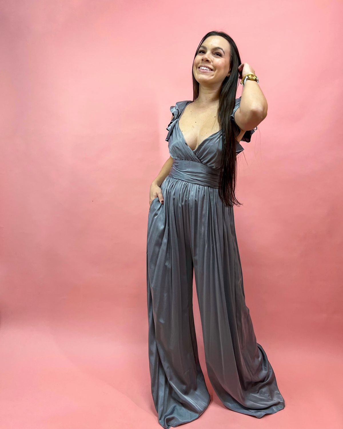 Silver Stunner Jumpsuit