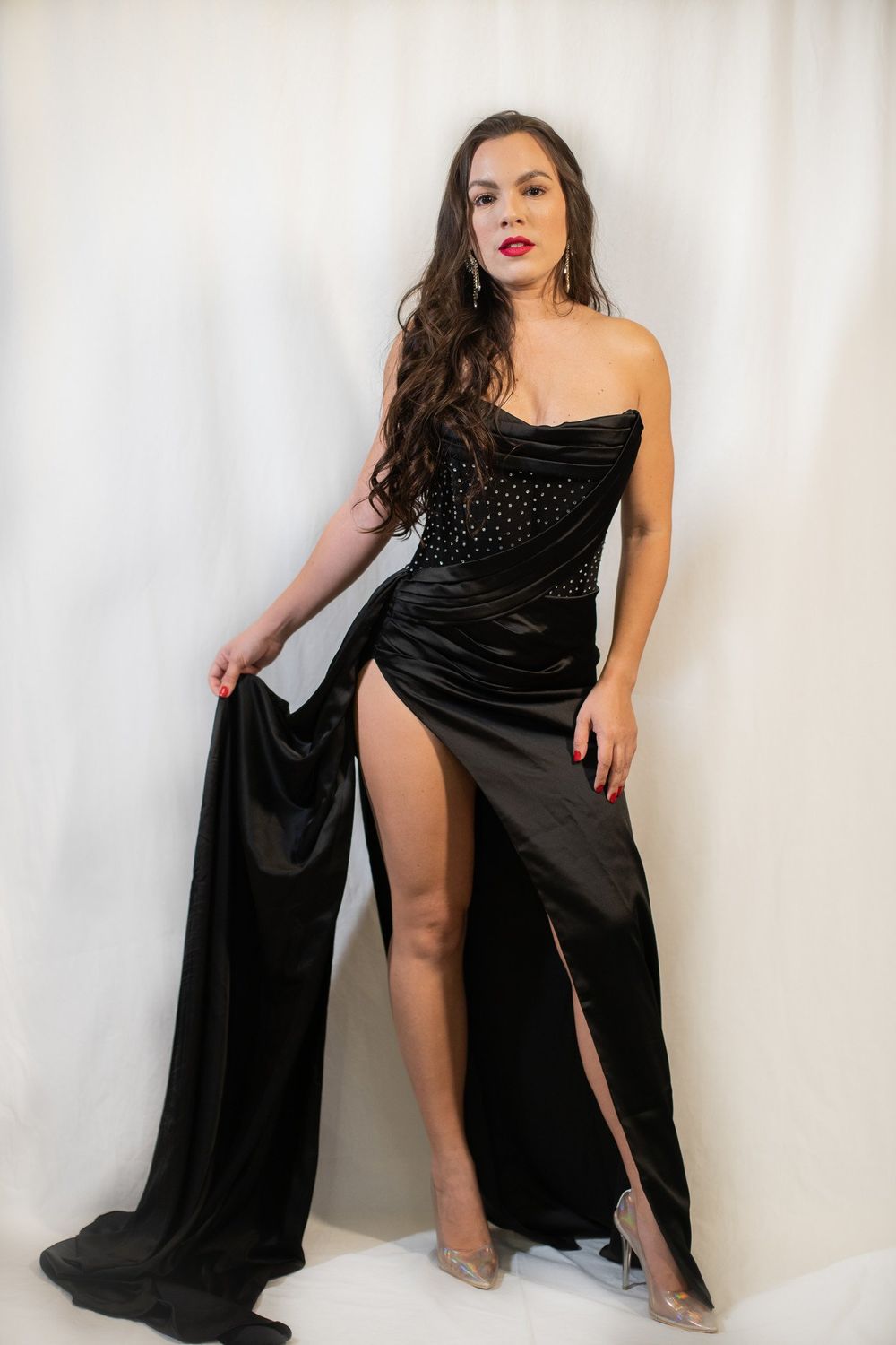 Corset Black Gown, Size: XSmall