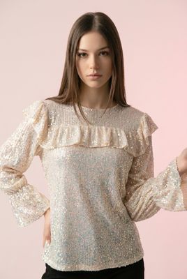 Sparkle Cream Top