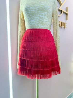 Drip In Fringe Skirt