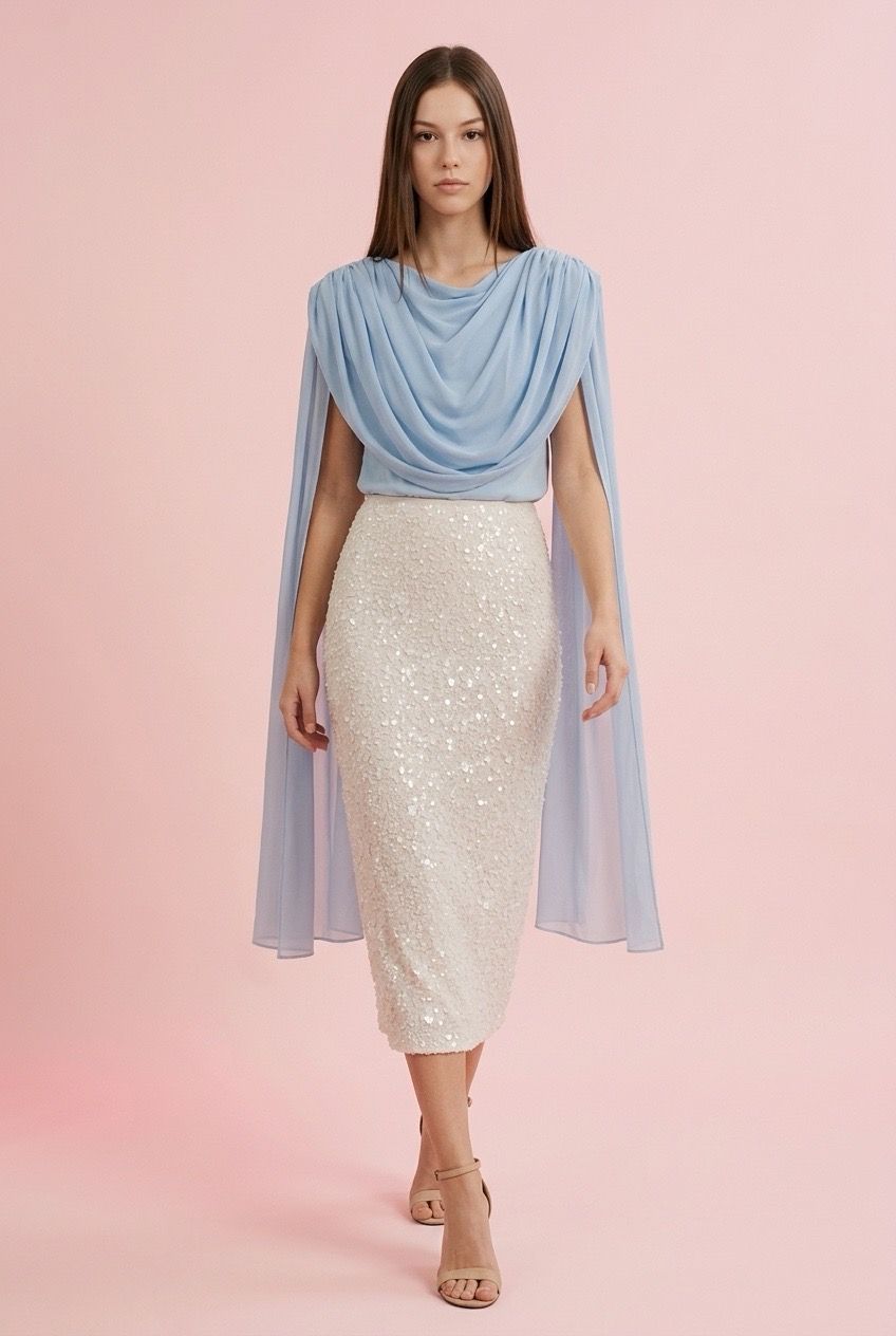 Celeste Draped Cape Top