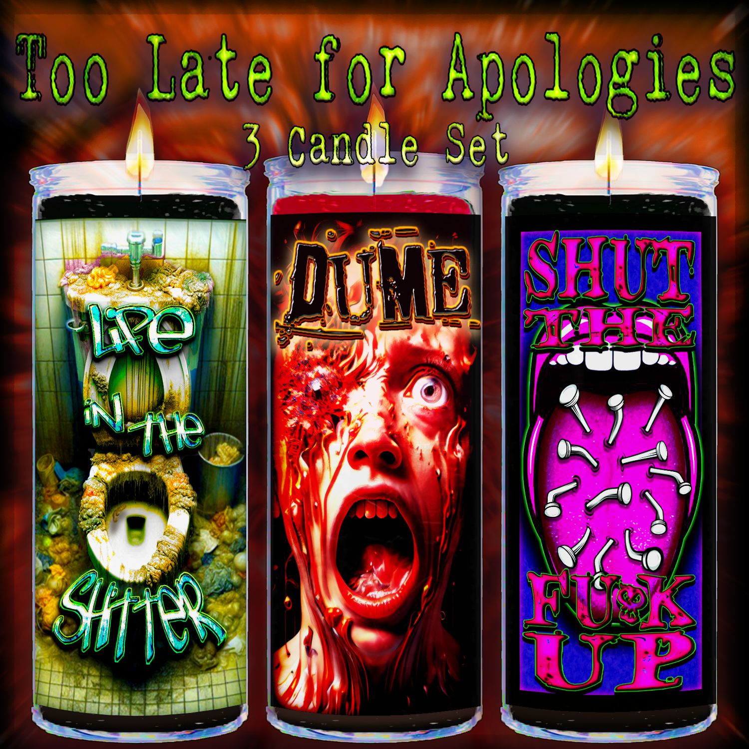 Too Late For Apologies Candle Set