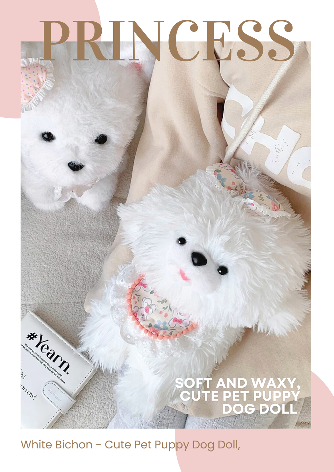 White Bichon - Cute Pet Puppy Dog Doll