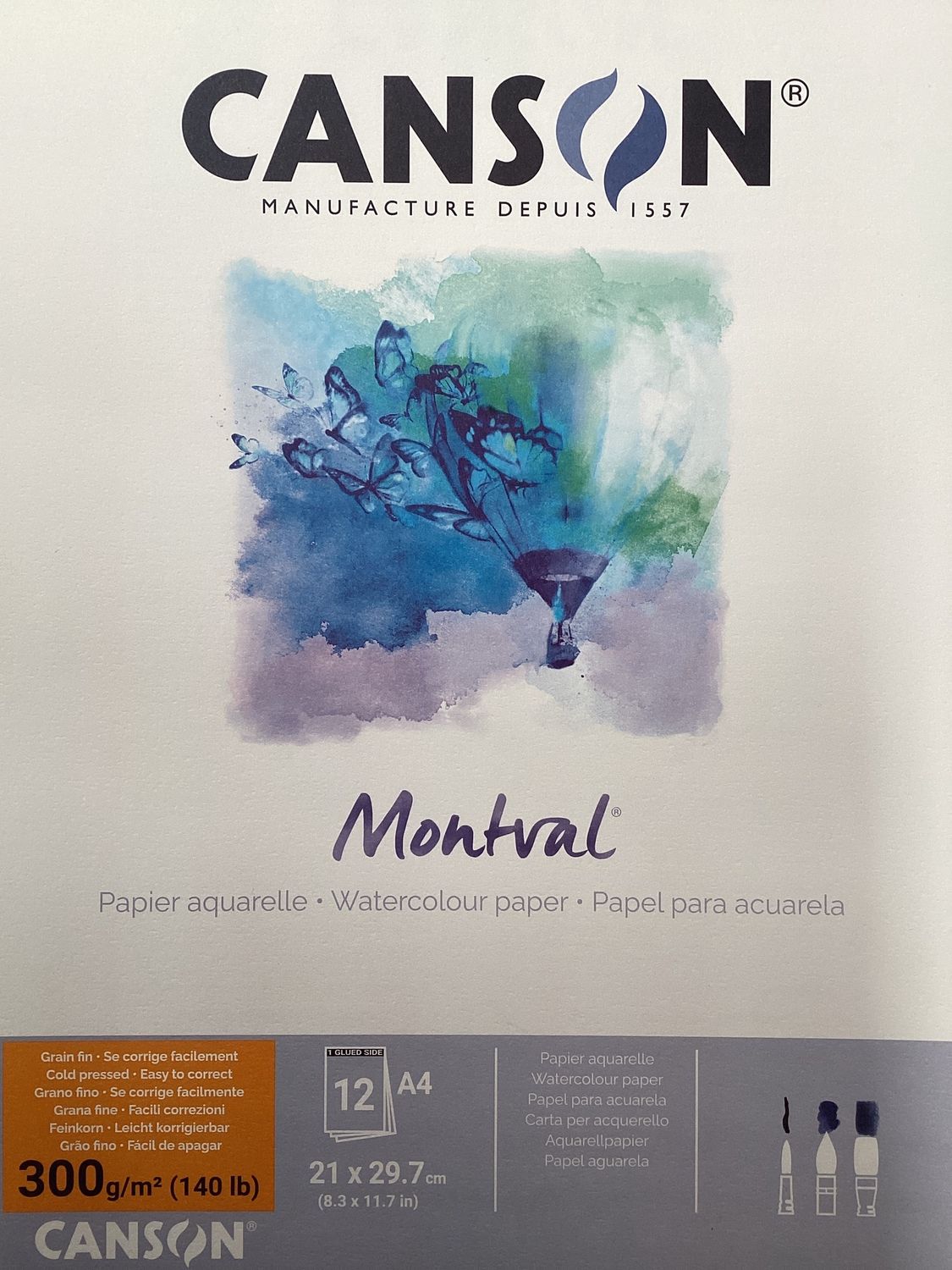 Canson MONTVAL CP WATERCOLOUR PAD 300gsm A4