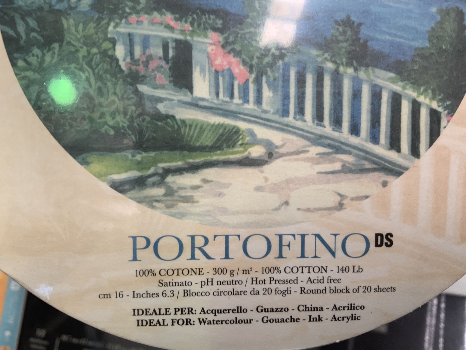 MAGNANI WATERCOLOUR BLOCK 16cm ROUND Portofino