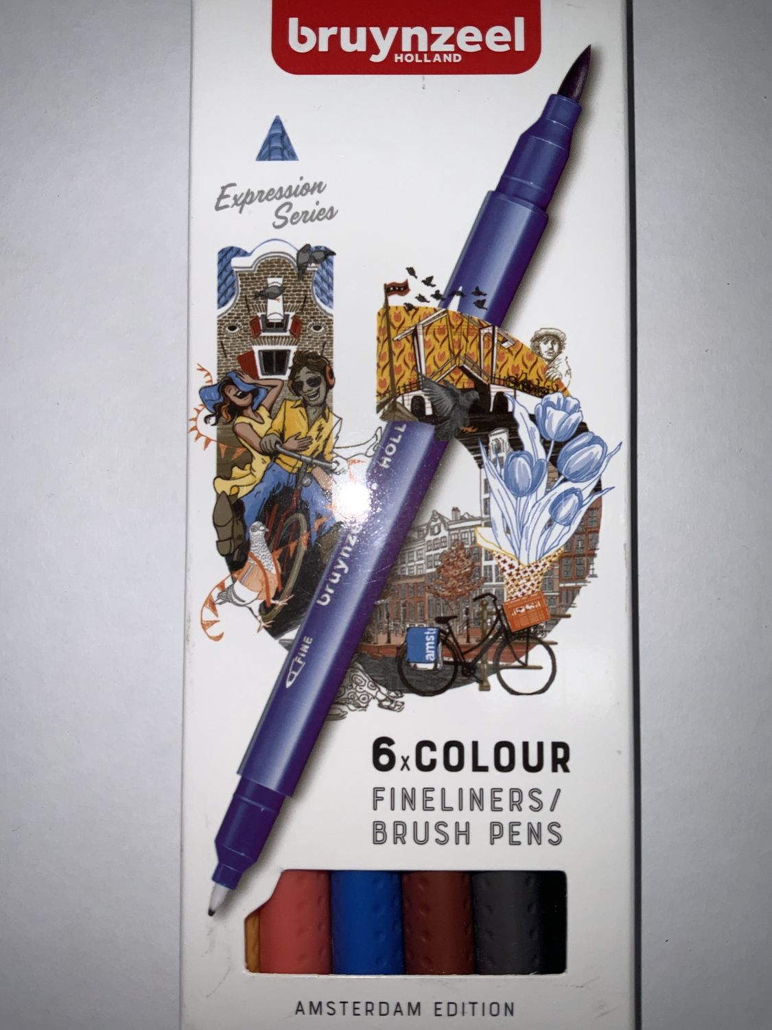 Bruynzeel 6 FINELINER BRUSH PEN SET Amsterdam
