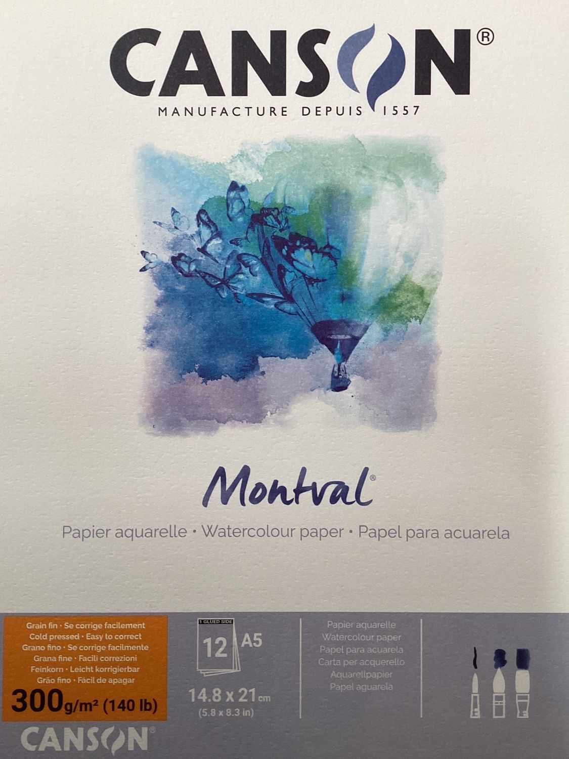 Canson MONTVAL CP WATERCOLOUR PAD 300gsm A5