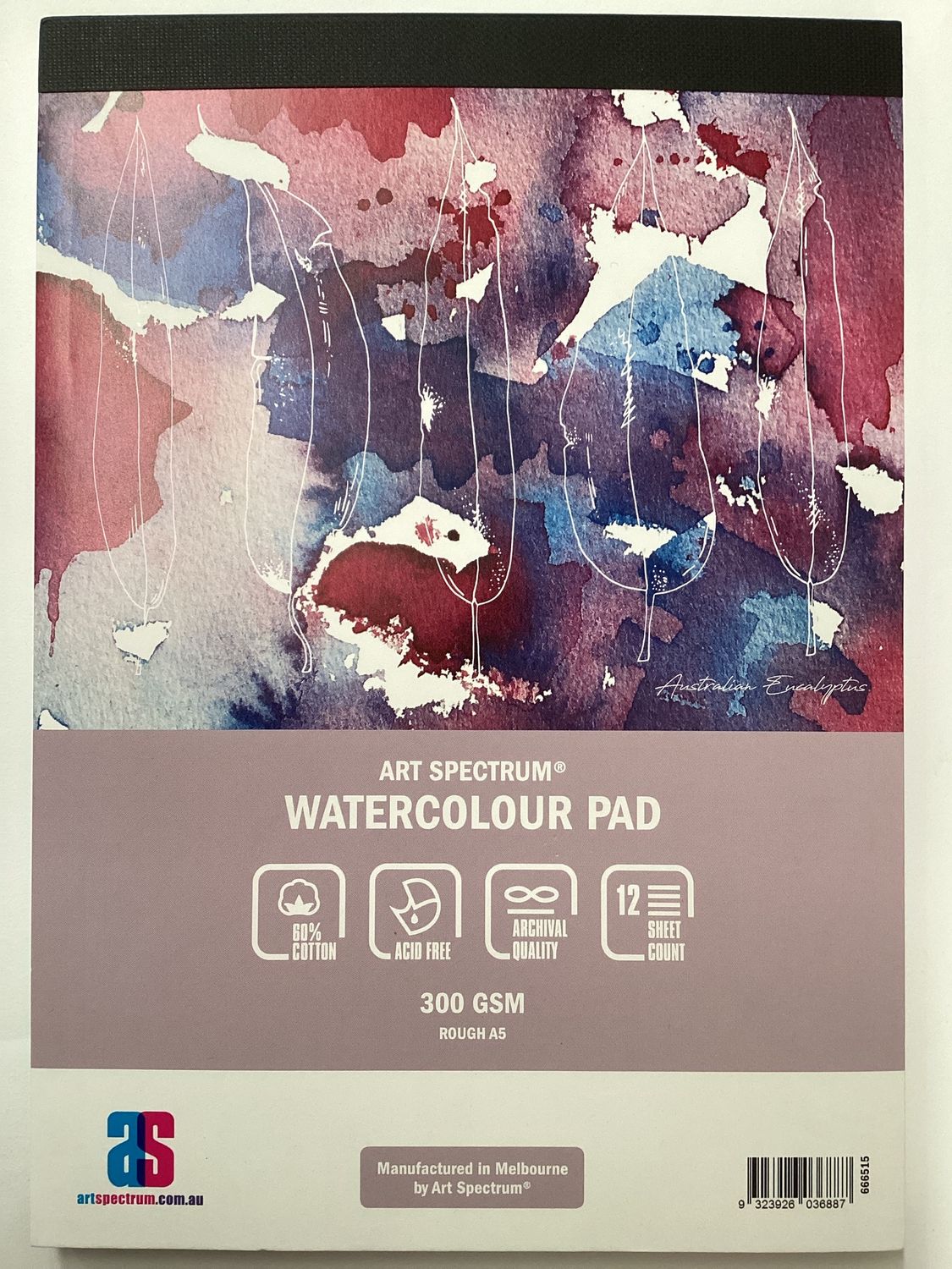 AS 60% COTTON WATERCOLOUR PAD300gsm A5 ROUGH 12sheet