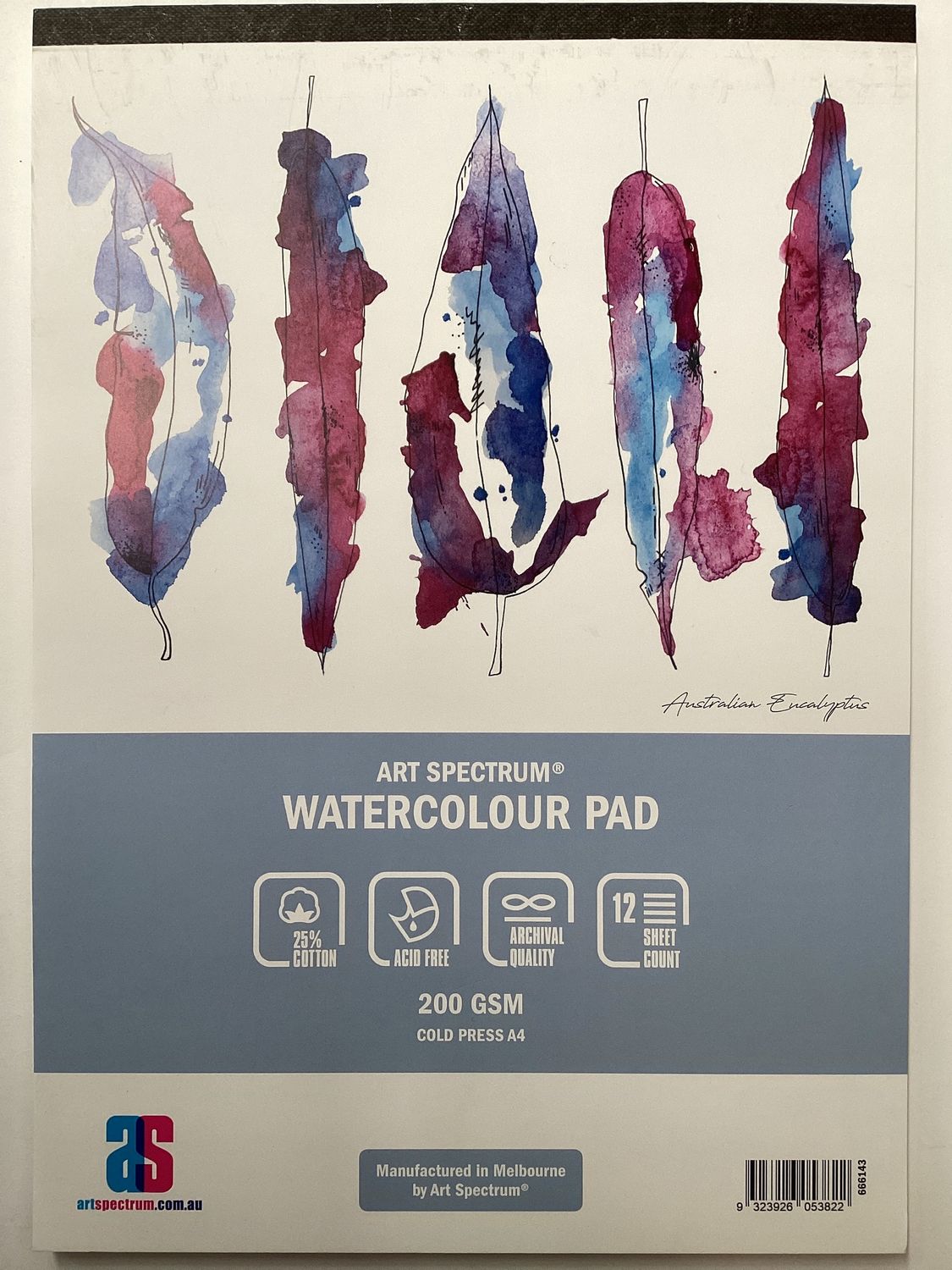 AS 25% COTTON WATERCOLOUR PAD 200gsm A4 CP 12sheet