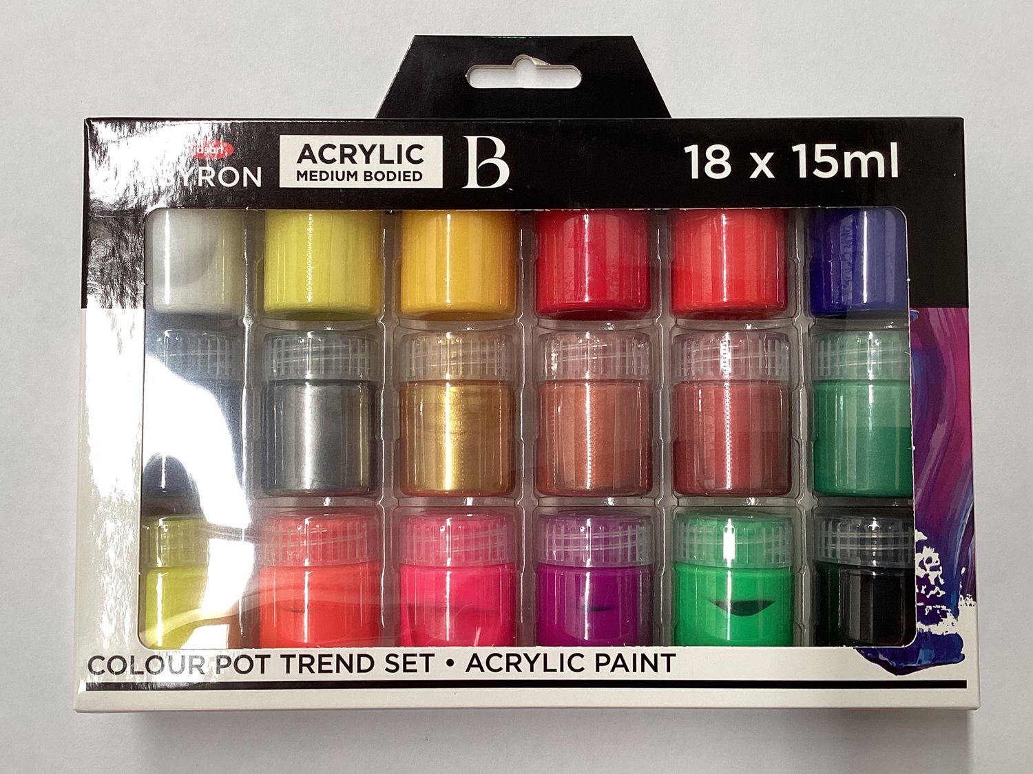Jasart BYRON ACRYLIC TREND COLOUR POT 18 SET