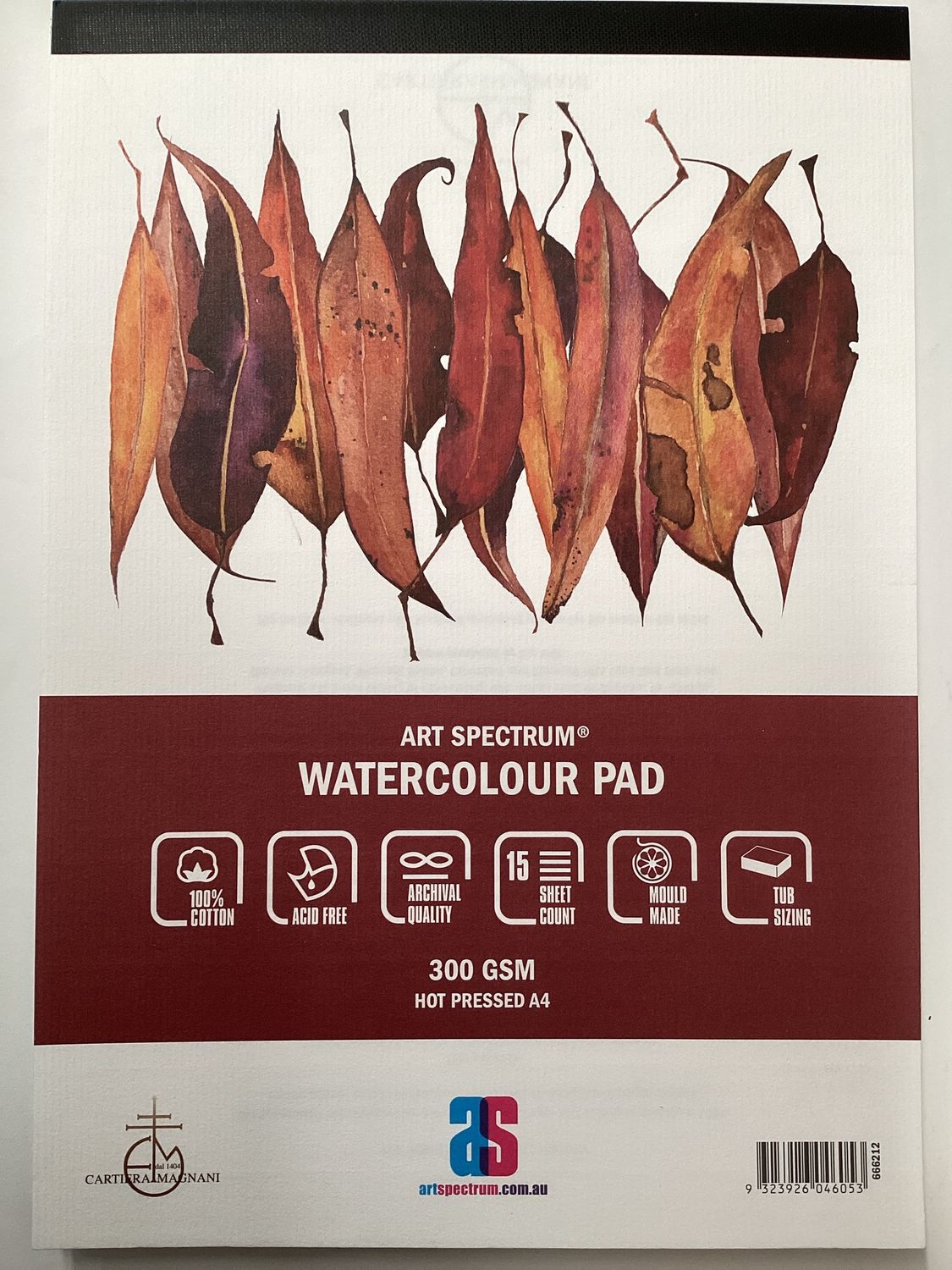 AS 100% COTTON WATERCOLOUR PAD 300gsm A4 HP 15sheet