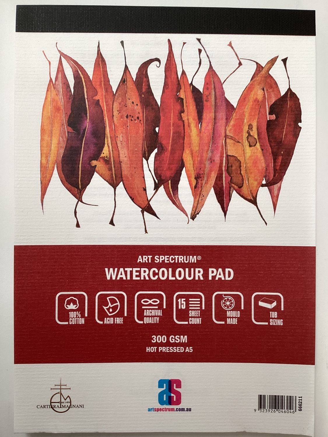 AS 100% COTTON WATERCOLOUR PAD 300gsm A5 HP 15sheet