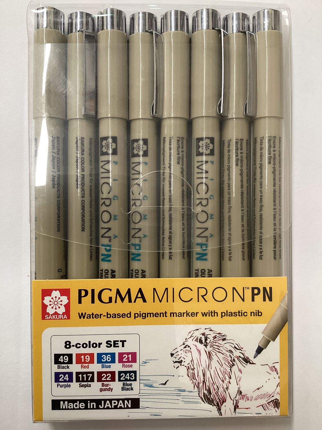 SAKURA PIGMA MICRON PN 8 COLOUR SET