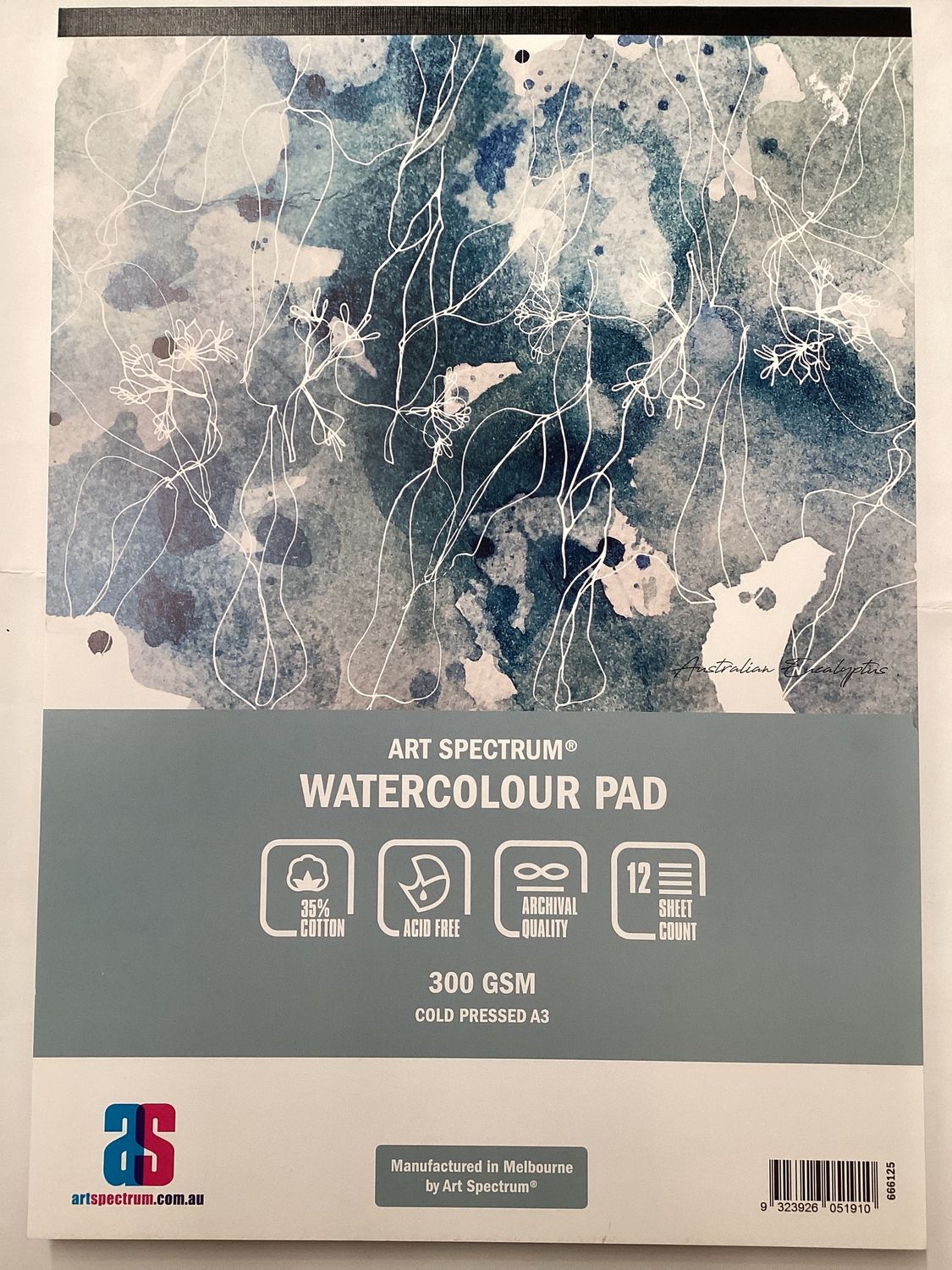 AS 35% COTTON WATERCOLOUR PAD 300gsm A3 CP 12sheet