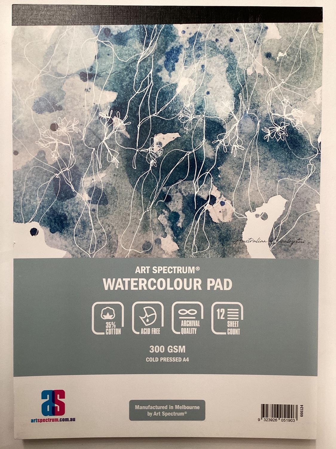 AS 35% COTTON WATERCOLOUR PAD 300gsm A4 CP 12sheet