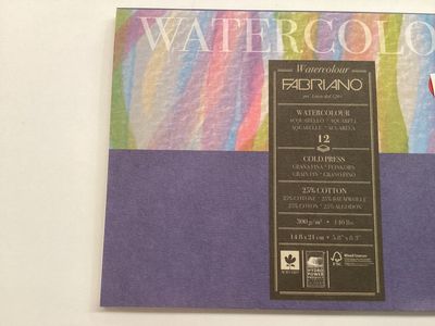 FABRIANO  STUDIO WATERCOLOUR PAD A5 300GSM CP