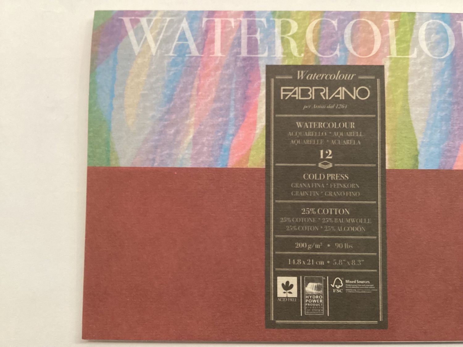 FABRIANO  STUDIO WATERCOLOUR PAD A5 200GSM CP