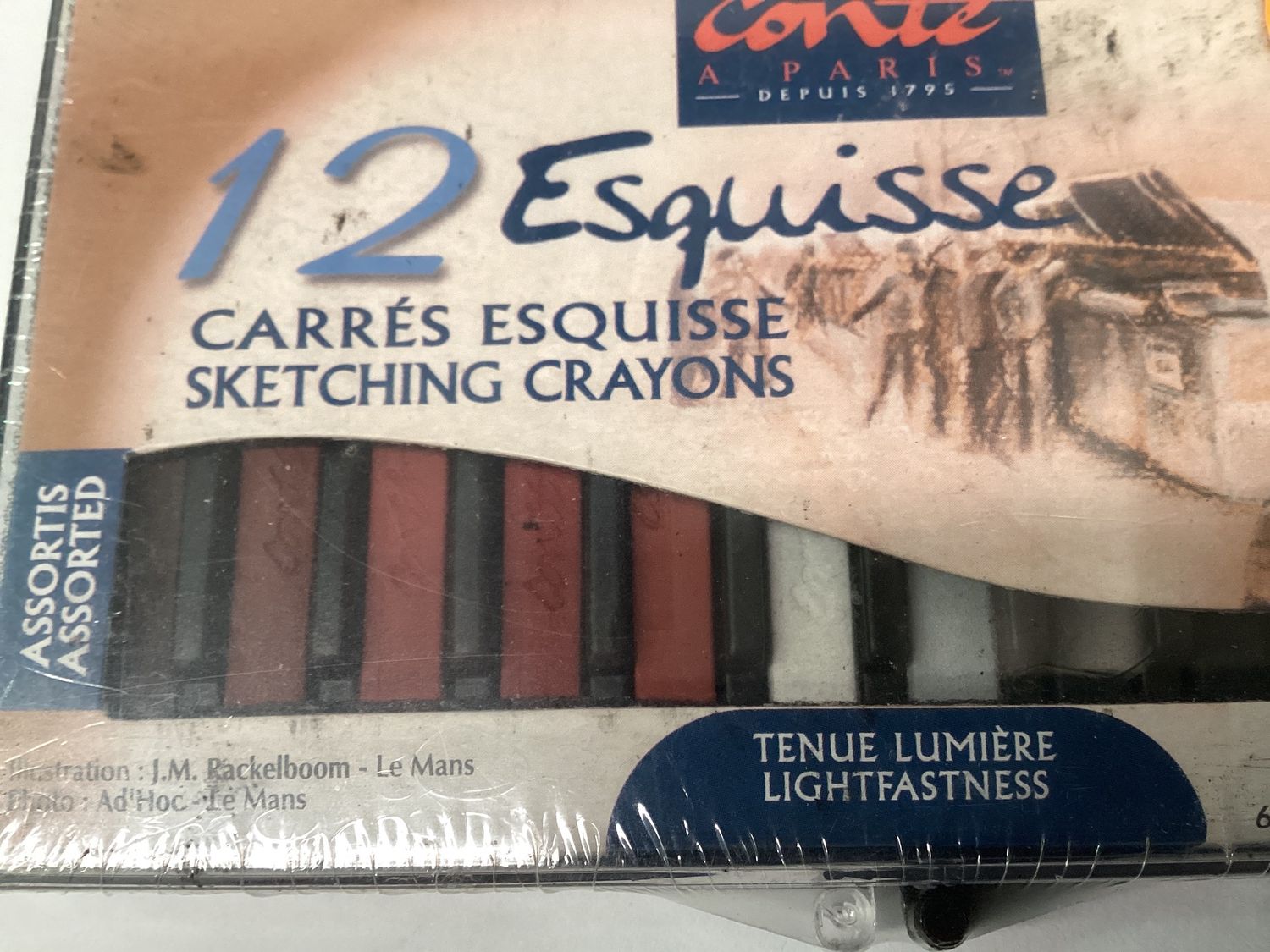 CONTE A PARIS EQUISSE SKETCHING CRAYONS 12 ASSORTED SET