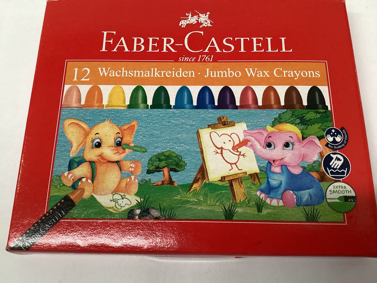 FABER CASTELL JUMBO WAX CRAYON 12