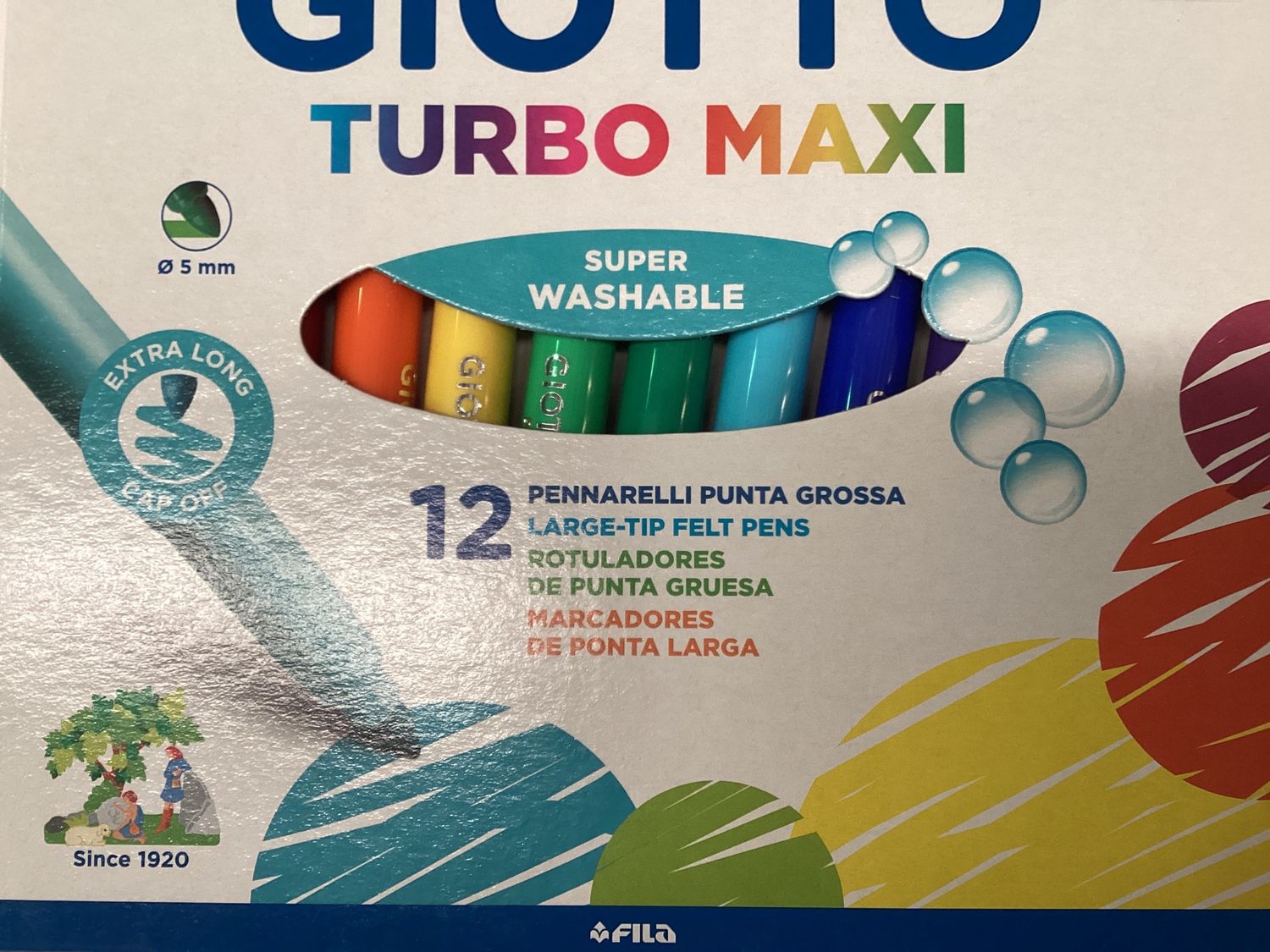 Giotto Turbo Maxi 12 FELT MARKERS WASHABLE