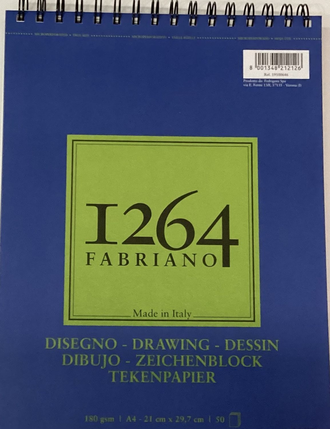 1264 Fabriano drawing pad 180 gsm A4 spiral portrait