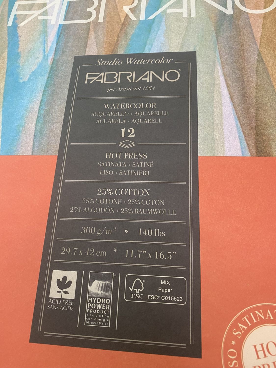 FABRIANO STUDIO A3 300GSM HP PAD 12 SHEETS