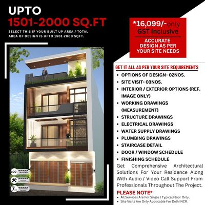 Architect Design Package: between 1501 to 2000 Sq.Ft. Projects.