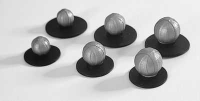 Close-up view of passive mocap markers