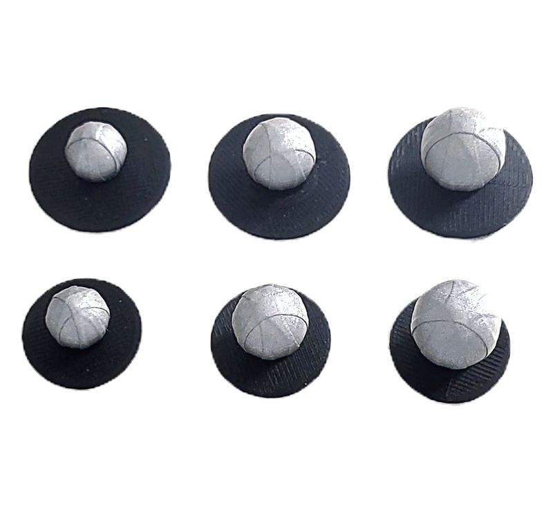 top-down view of reflective motion capture markers