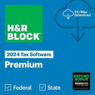 H&amp;R Block PREMIUM 2024 Tax Software_SAME DAY DELIVERY_ 5 Federal Efile &amp; State