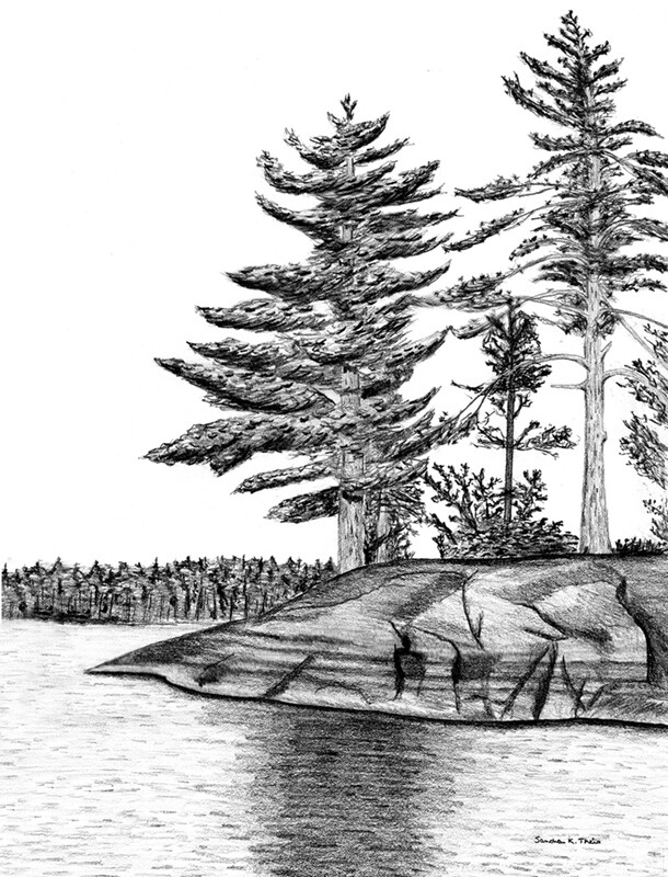 Basswood River-Pencil Sketch