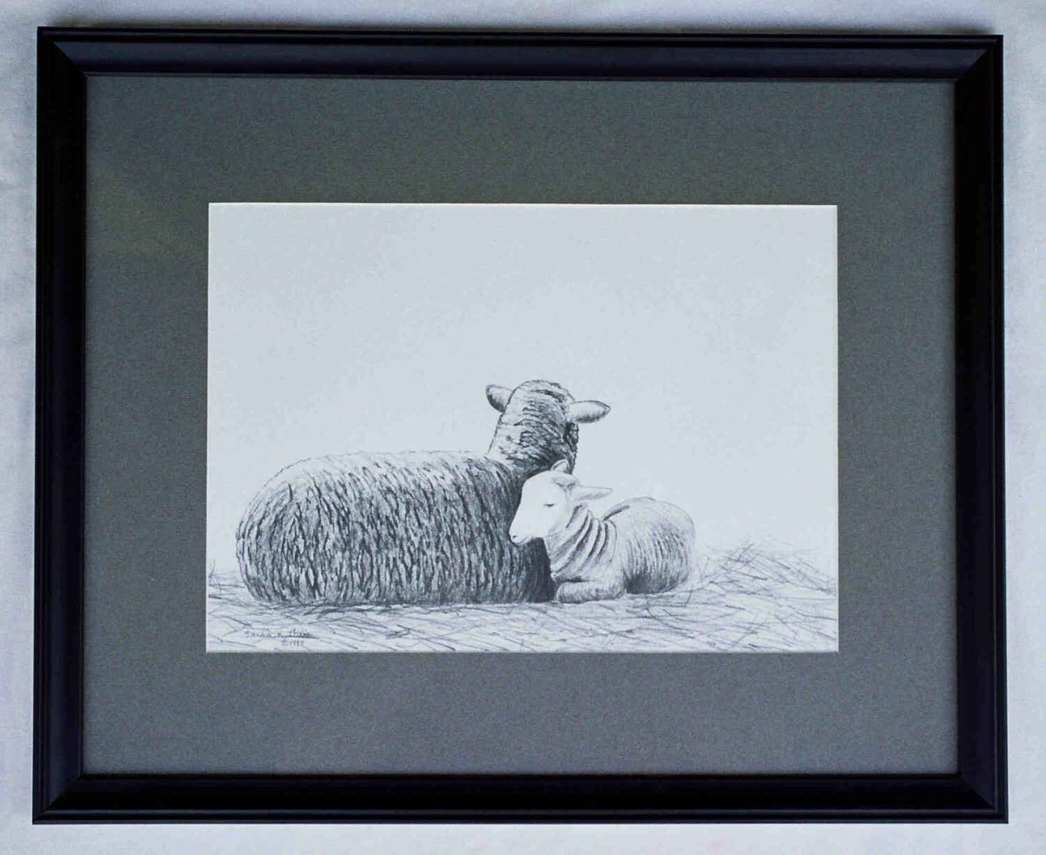 Sheep and Lamb-Pencil Sketch