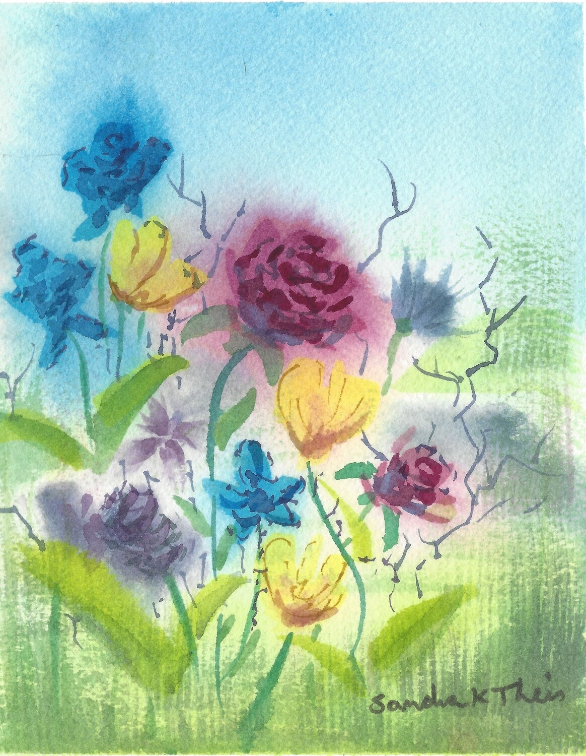 Many Roses-Watercolor