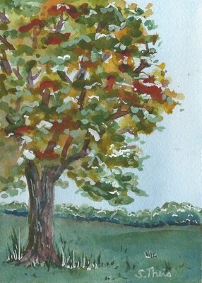 Almost Fall-Watercolor and Gouache