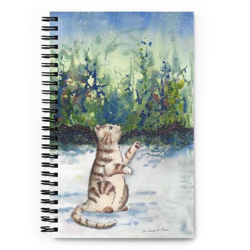 Cat in Snow Spiral notebook