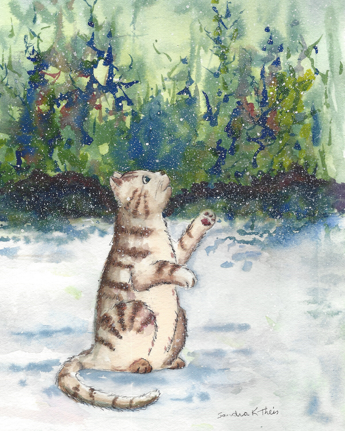Cat in Snowfall-Card