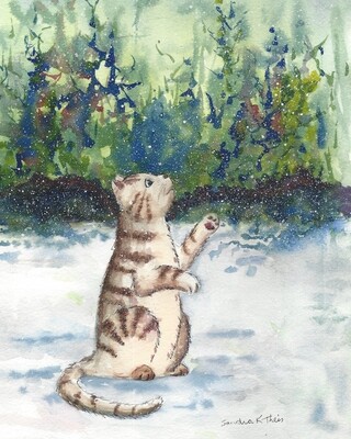 Cat in Snowfall-Card