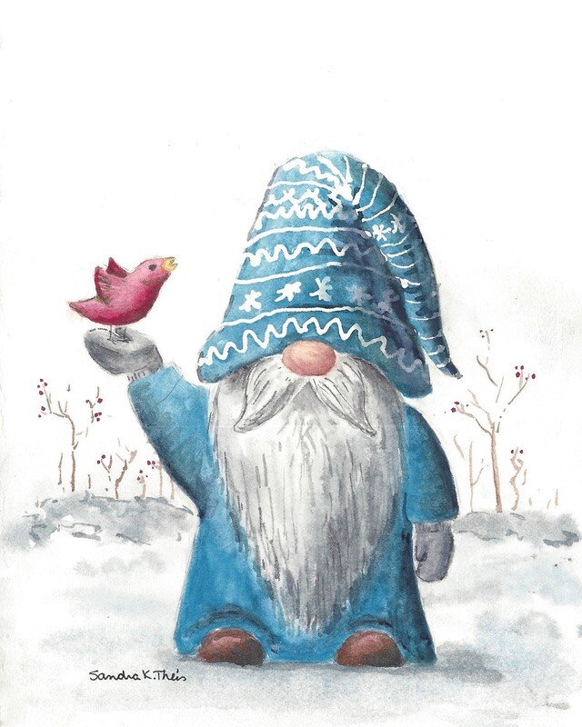 Tomte with Bird