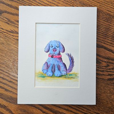 Blue Dog-Watercolor