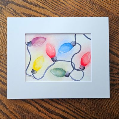 Holiday Lights-Watercolor
