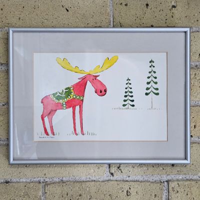 Dala Moose-Watercolor