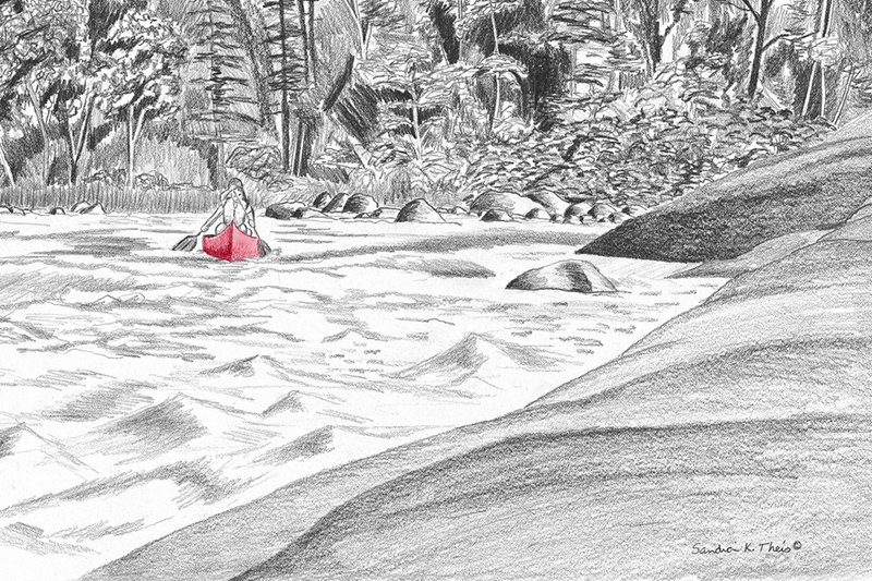 Canoe on River-Card
