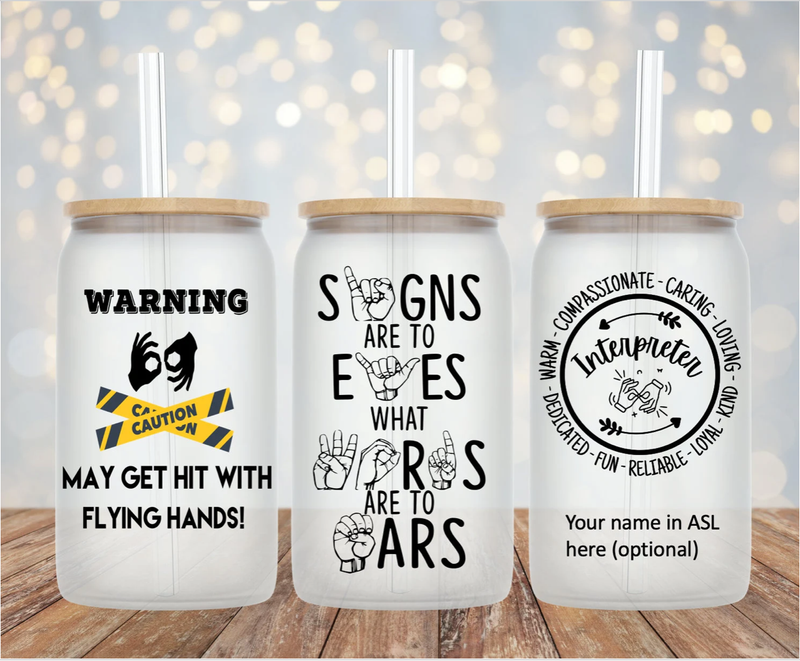 ASL Interpreter Libby/Coffee/Beer Cup