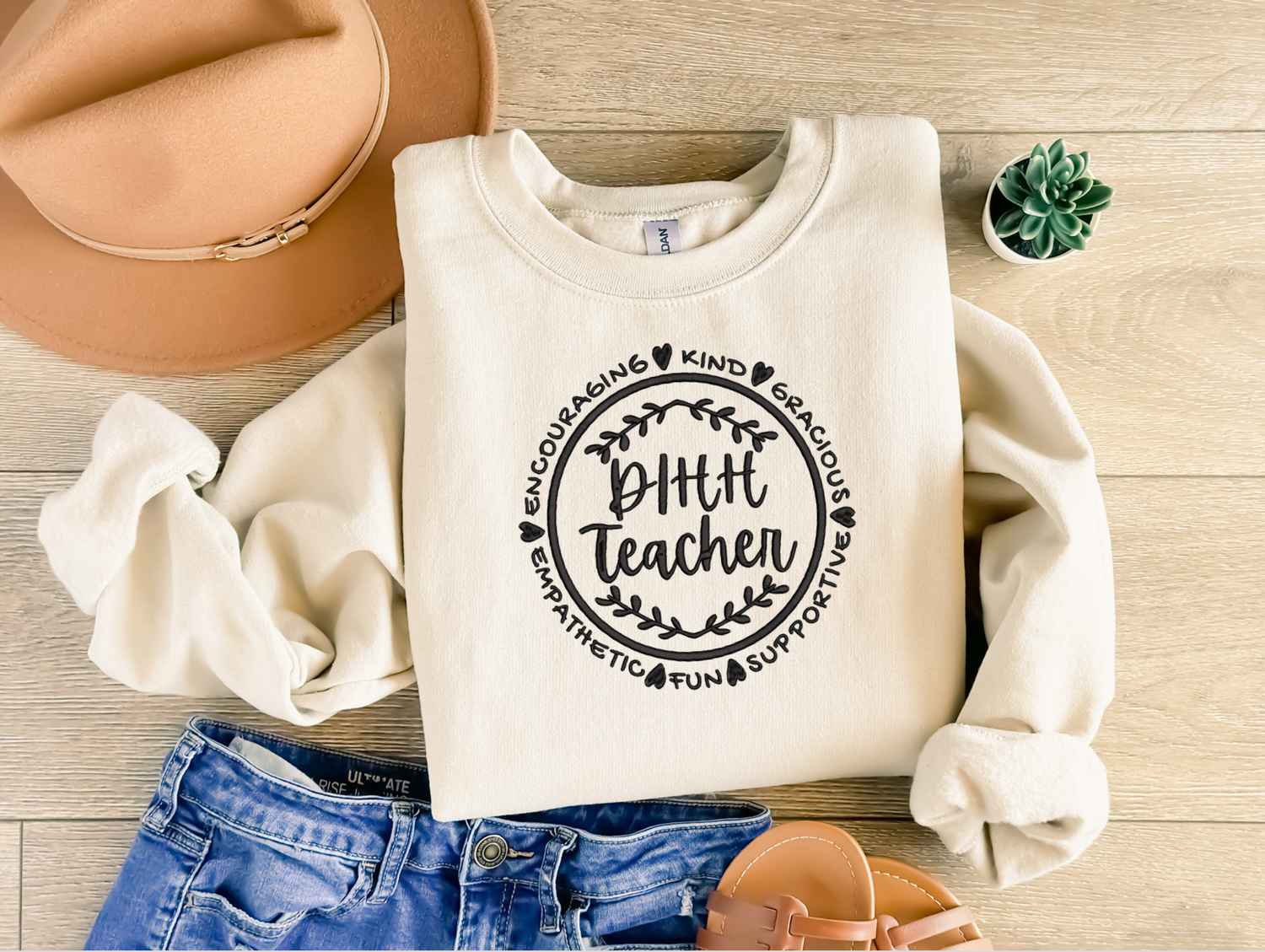 DHH Teacher Embroidered Sweatshirt