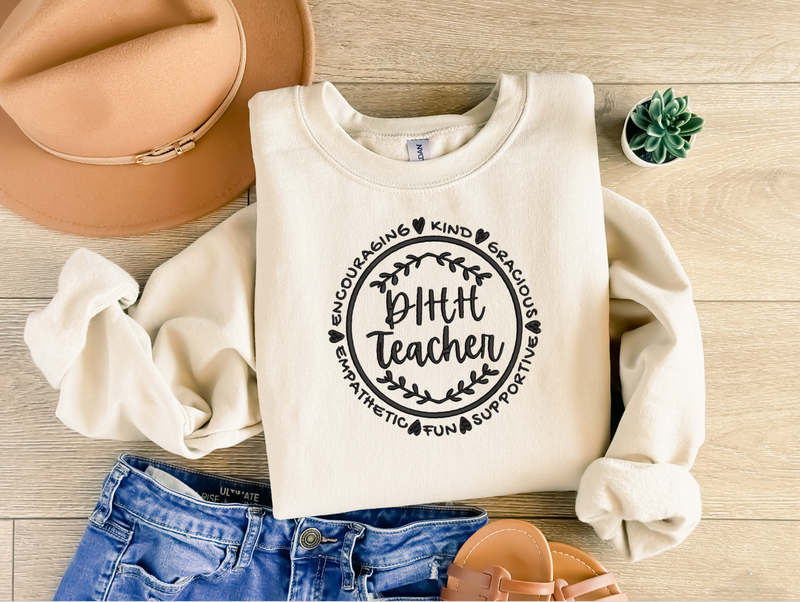 DHH Teacher Embroidered Sweatshirt